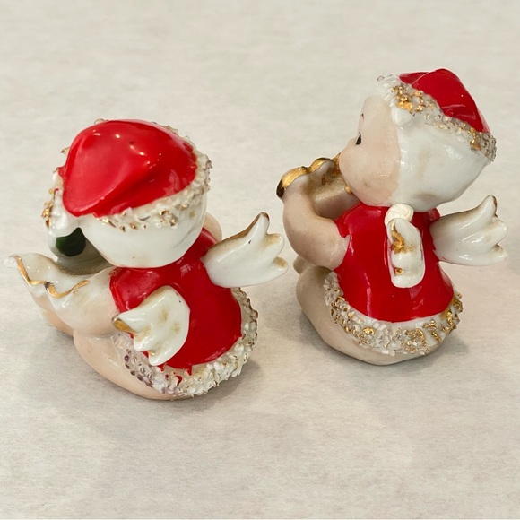 Vintage Spaghetti Santa Planter Figurine & Cherub Baby Angels Christmas - Picture 5 of 15